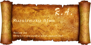 Ruzsinszky Alma névjegykártya